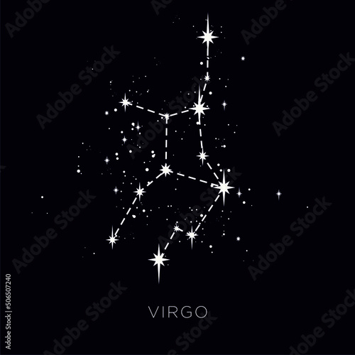 Star constellation zodiac virgo line vector