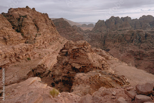 red relief sandstone mountains in Jordan 