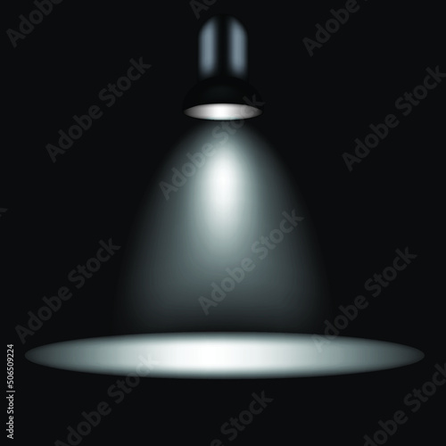 black background With Spot Light Rays ,Light Projector vectors
