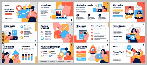 Presentation and slide layout background. Design template with business people. Use for business annual report, flyer, marketing, leaflet, advertising, brochure, modern style. Vector illustration
