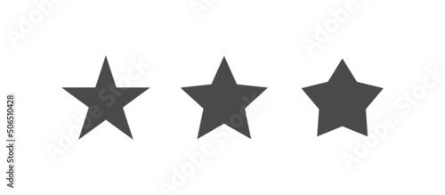 Five point stars pictogram set. Star icon collection with variants.