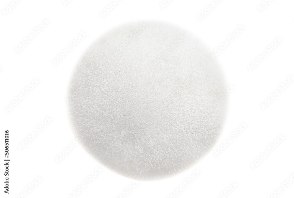 Splash of foam round shape on a white background. Soap foam isolate closeup Splash of foam round shape on a white background. Soap foam isolate closeup