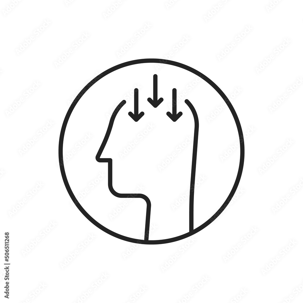 bad or good thoughts inside thin line head bad or good thoughts inside thin line head