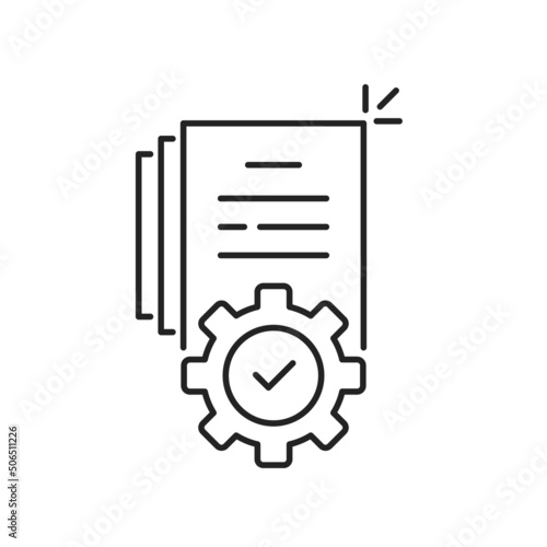 gear with document like technical project icon