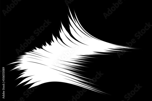 White flow brushstroke on white background.. Fluffy bunch of white politics. Abstract disheveled fibres. Vector illustration swirl blur. Crayons and chalk paint, fibers, hair and bunch