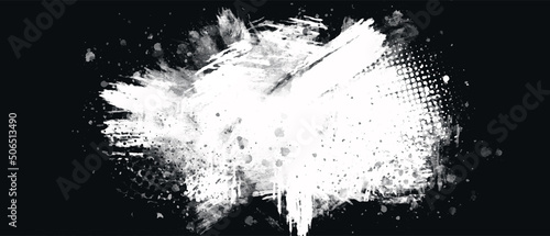 Black and white abstract grunge paint texture background.	