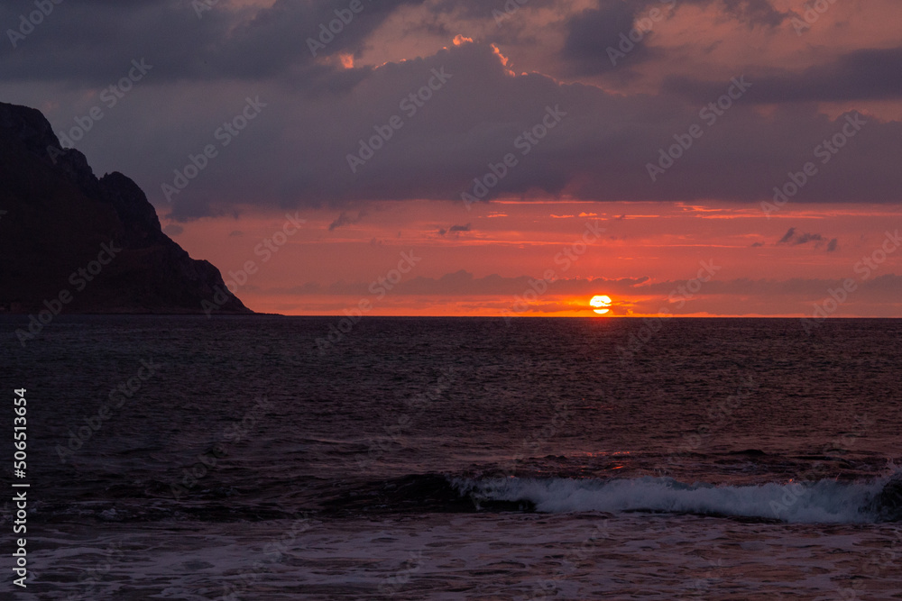 Sunset on the Italian island of Sicily
