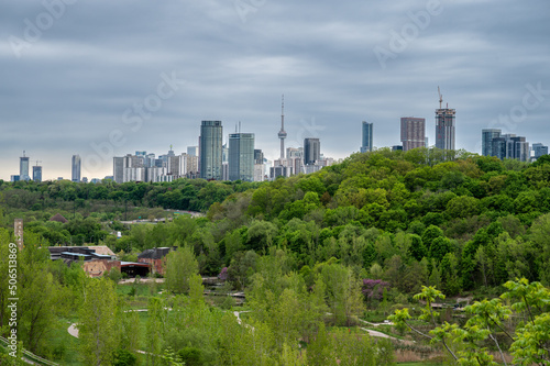 Beautiful Skyline of Toronto from Evergreen Brickworks