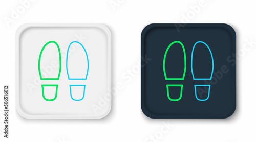 Line Footsteps icon isolated on white background. Detective is investigating. To follow in the footsteps. Colorful outline concept. Vector
