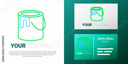 Line Paint bucket icon isolated on white background. Colorful outline concept. Vector