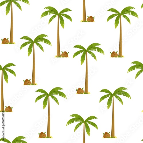 Seamless vector pattern with palm trees on white background. Can be used for wallpaper  wrapping paper  textile design