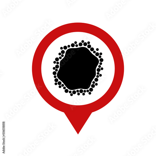 Monkeypox virus illustration, pox disease spread symbol