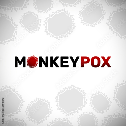 Monkeypox virus illustration, pox disease spread symbol,