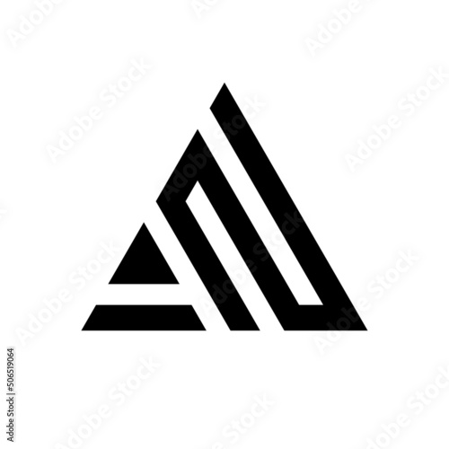 Letter AN triangle monogram logo design