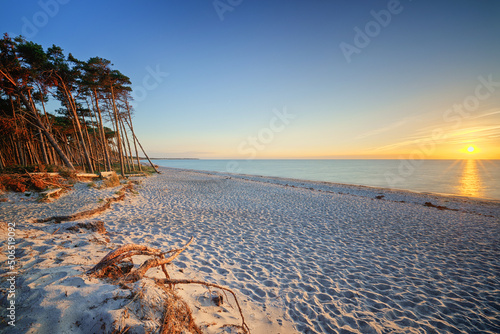 Ruhige Ostsee am Fischland Darß zum Sonnenuntergang