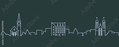 St Gallen Single Line Skyline Profile