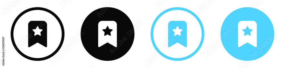 bookmark icon with star. favorite icons symbol - add to favorites with star symbol