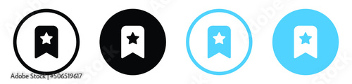 bookmark icon with star. favorite icons symbol - add to favorites with star symbol