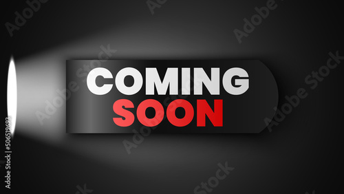 Coming soon banner with spotlight. Vector illustration. (ID: 506519693)