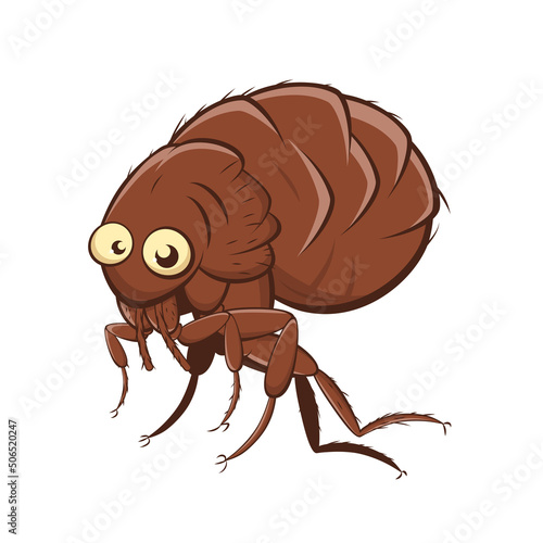 funny illustration of a cartoon flea