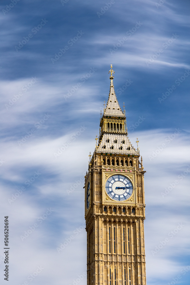 Big Ben Clock Tower in London, Great Britain