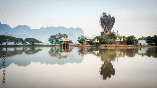 Kyaut Ka Latt Pagoda in Hpa-An, Myanmar (Burma).