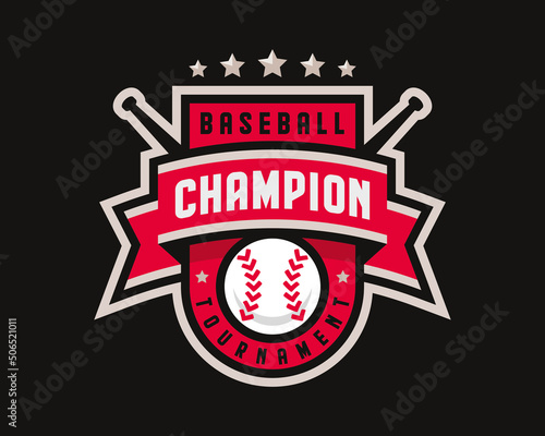 Baseball logo design, emblem tournament template editable for your design.