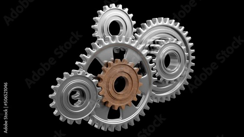Wallpaper Mural Industrial video background with gears. 3d animation. Torontodigital.ca