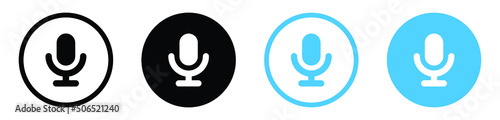 microphone mic icon, voice icon symbol - sound record button