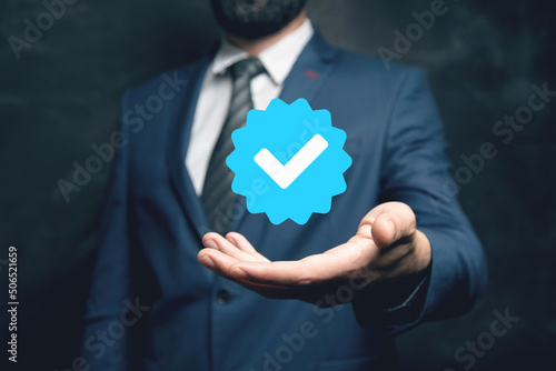 Принти на полотні Confirmed account icon