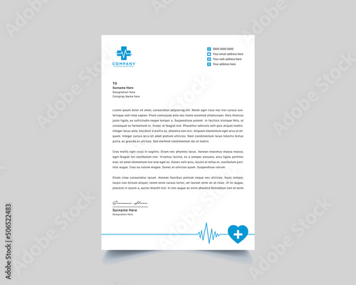 Multipurpose Medicine Letterhead Design Template. Doctor, Hospital, Pharmacy, clinic and Healthcare Print Ready Letterhead. Medical Letterhead Design. Doctor Prescriptions Pad Design. Stationery