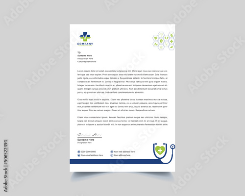 Multipurpose Medicine Letterhead Design Template. Doctor, Hospital, Pharmacy, clinic and Healthcare Print Ready Letterhead. Medical Letterhead Design. Doctor Prescriptions Pad Design. Stationery