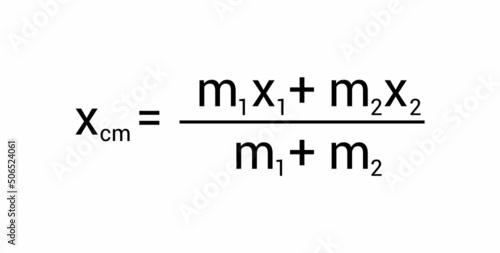 center of mass of two objects formula