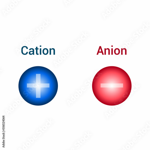 anion and cation symbol vector illustration