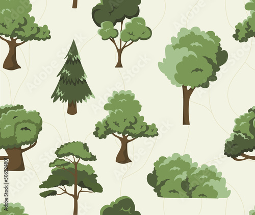 Trees seamless pattern