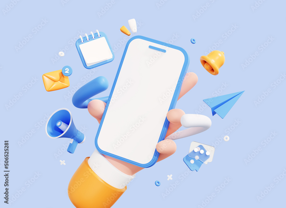 Obraz na plátně Hand holding Phone with business management app