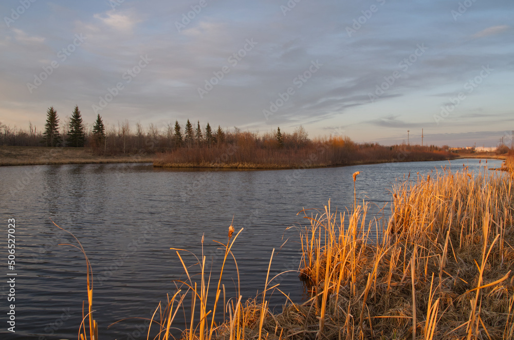 Fototapeta premium A Beautiful Sunset at Pylypow Wetlands