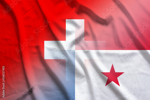 Switzerland and Panama political flag transborder contract PAN CHE