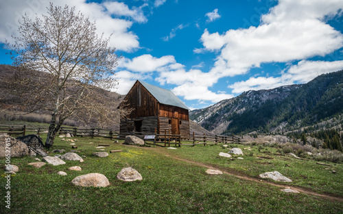 The historic barn at Mad Creek near Steamboat Springs, Colorado