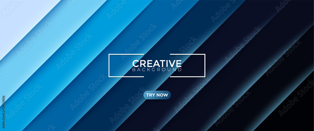 Abstract 3d gradient blue background with blank space of paper layer