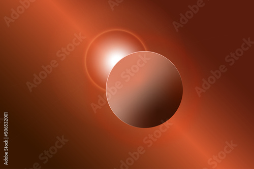 illustration for the screensaver, space with one planet and a glare on the background