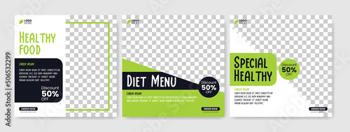 set of templates for social media posts. suitable for posting healthy food advertisements