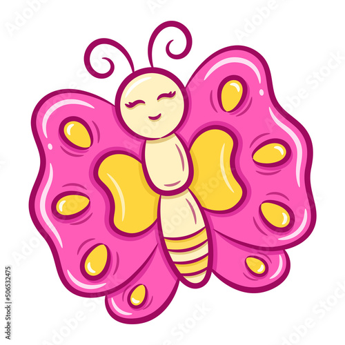 printable cute drawing butterfly for school and kids