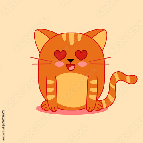 red cat in love