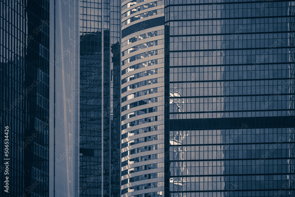 Modern office building close up in Hong Kong Modern office building close up in Hong Kong
