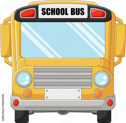 Cartoon school bus on white background