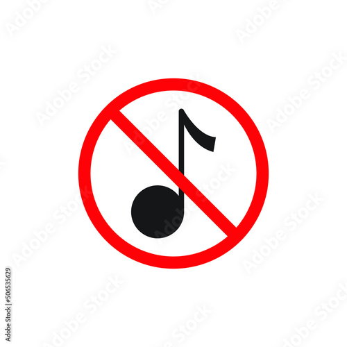 No music not icon design isolated on white background