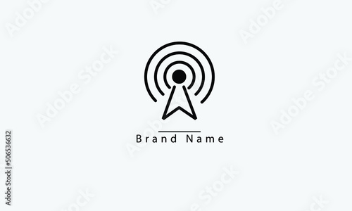 Broadcast tower vector logo design template photo