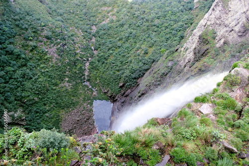 fall waterfall of smoke chapada diamantina national park bahia, brazil, exuberant nature, forest, mountain, mountain, adventure. photo