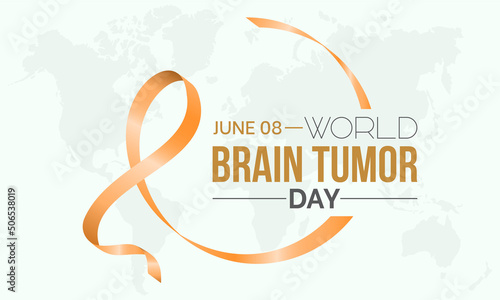 World Brain Tumor day. June 8. Annual health awareness concept for banner, poster, card and background design.